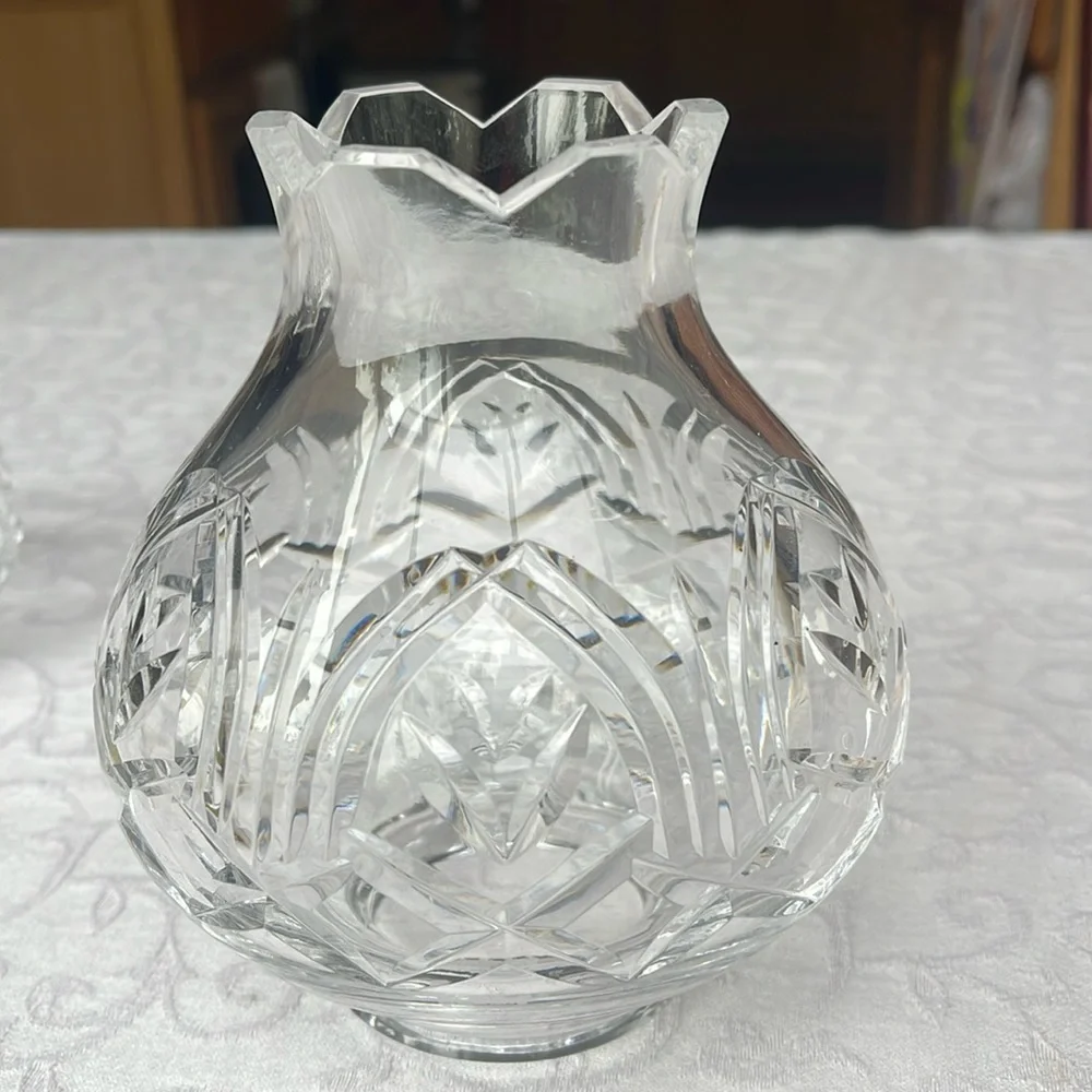 Vintage Waterford Crystal hurricane lamp and globe , globe only